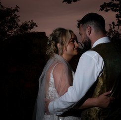 Sunset bride & groom