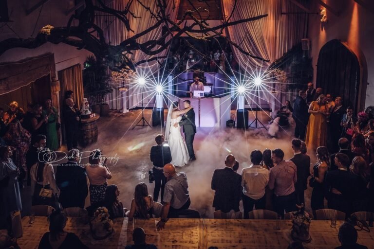 The bride and groom are dancing at their wedding; Luxury wedding photography